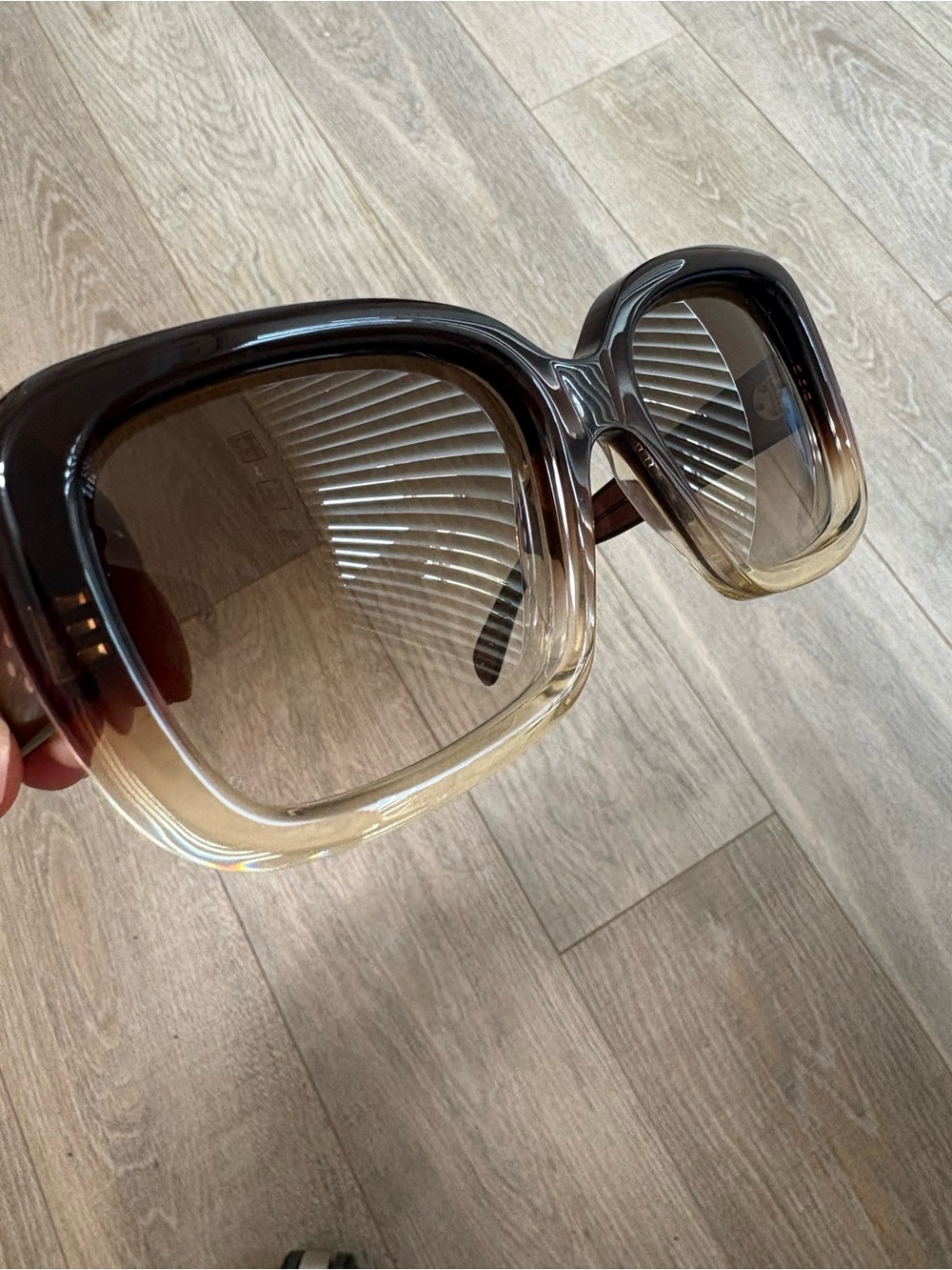 Celine Oversized Square Acetate Sunglasses in Gradient Brown - Picture 5 of 7